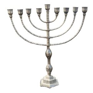 Classic Silver Menorah Candle Holder